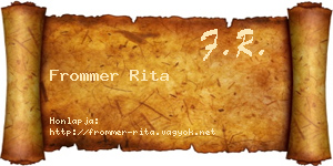Frommer Rita névjegykártya